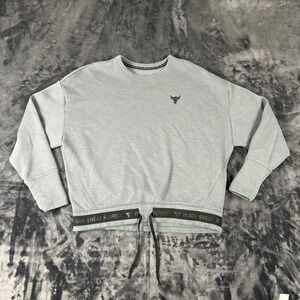 Under Armour Sweatshirt Womens Large Gray Project Rock Brahma Bull Drawstring